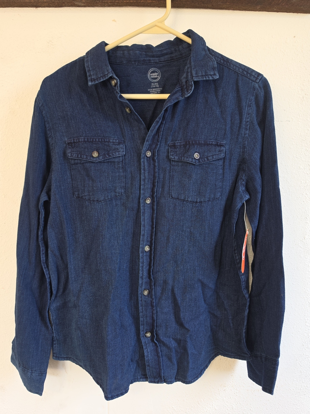 wonder nation Dark Blue Denim Button-Down Shirt